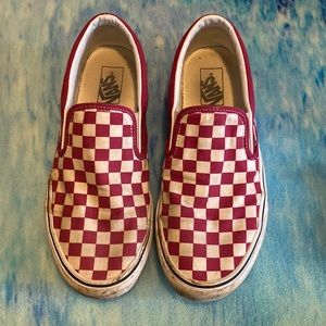Vans. Red checkered. Very good used condition.